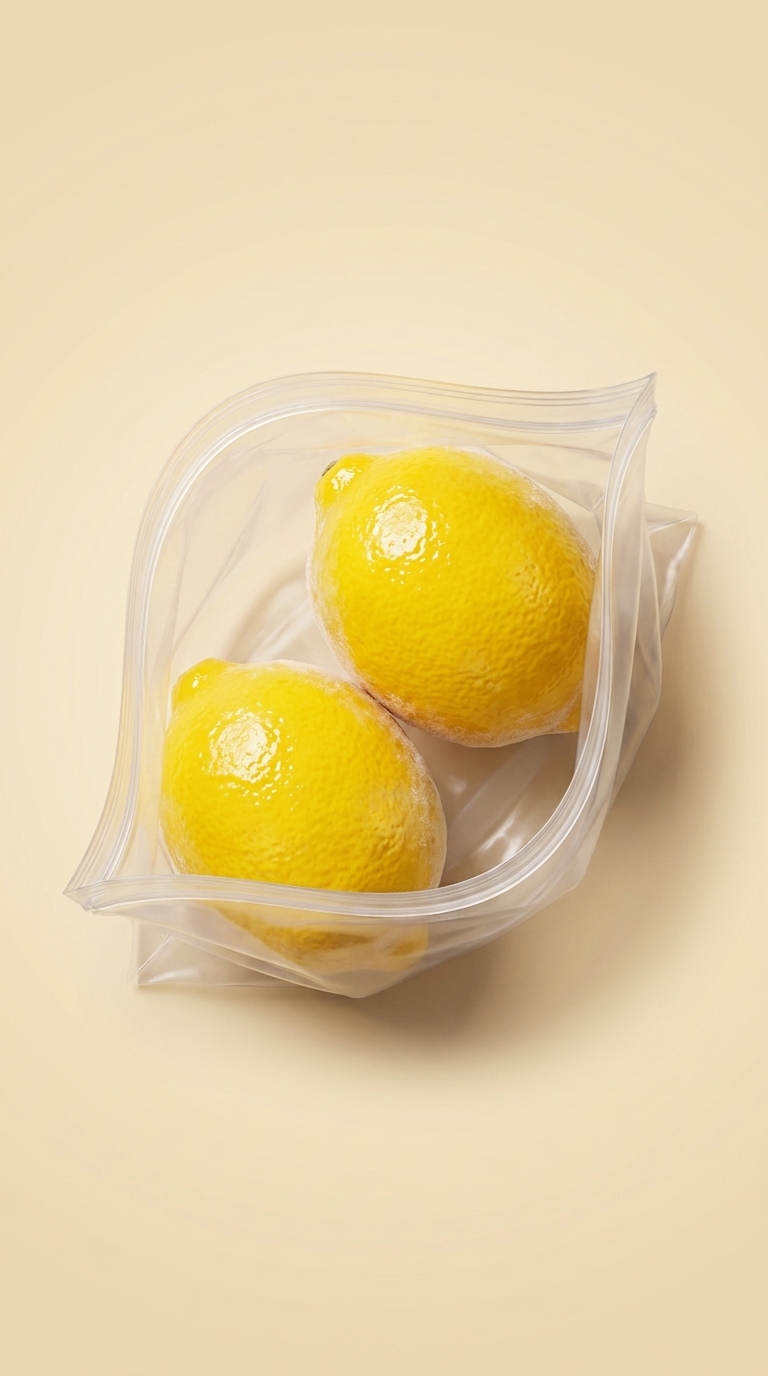 Lemons in a freezer bag